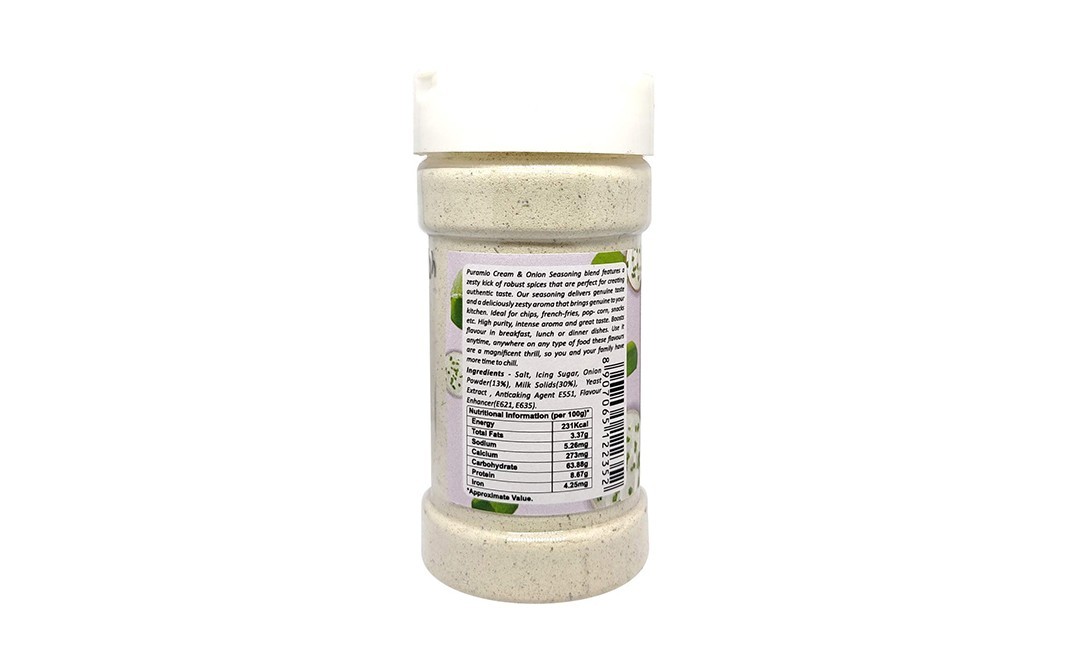 Puramio Cream & Onion Seasoning    Plastic Bottle  125 grams
